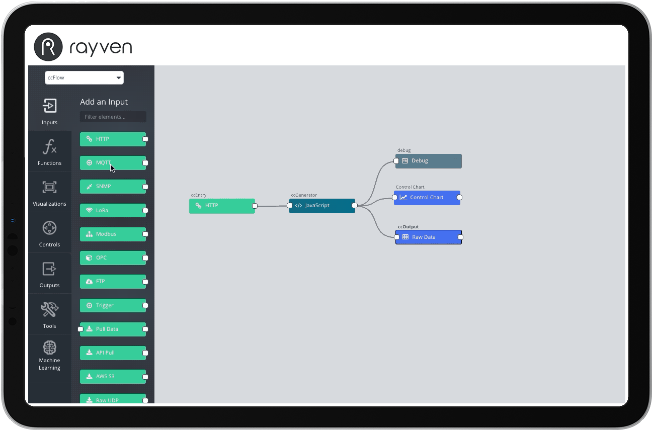Create your own data, AI + IoT solutions using drag-and-drop in our Workflow Modeller.