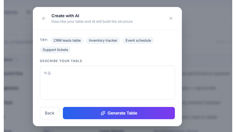 Tables With AI