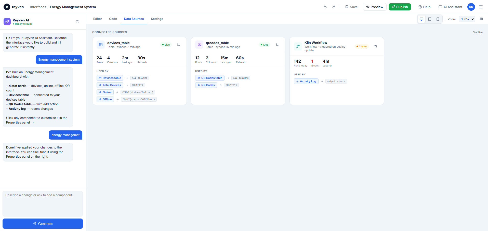 interface builder data